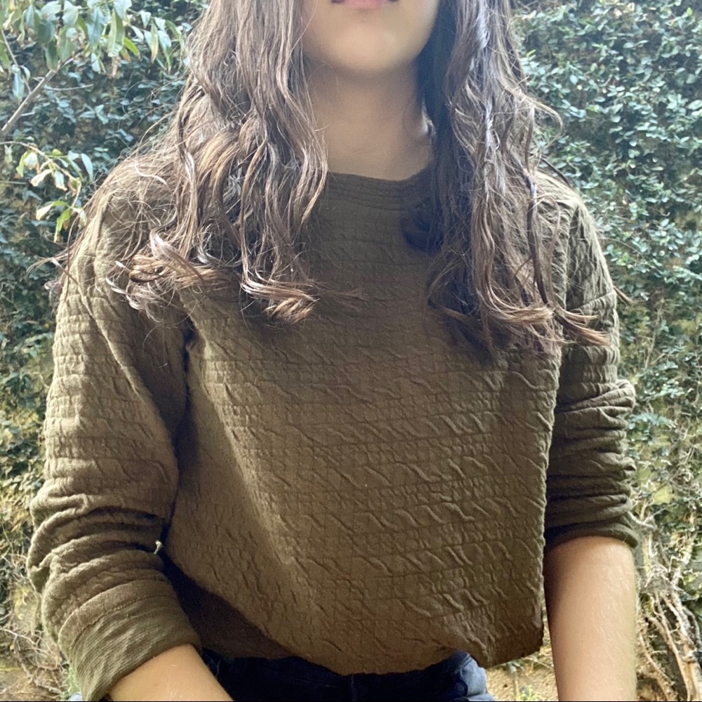 Zara Army Green Slim Sweater